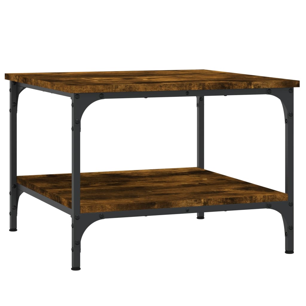 Table basse chêne fumé 55x55x40 cm bois d'ingénierie - XIOS