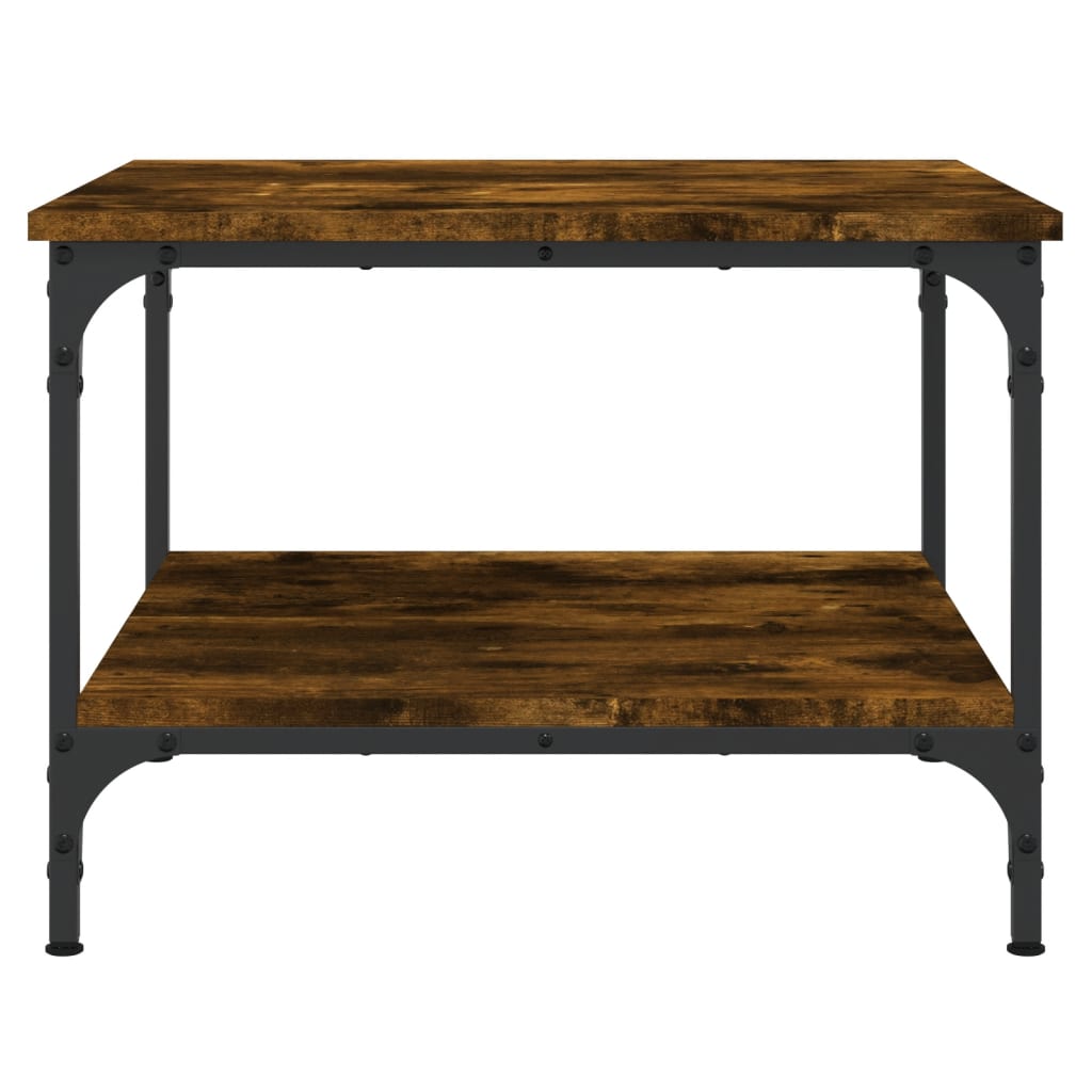 Table basse chêne fumé 55x55x40 cm bois d'ingénierie - XIOS