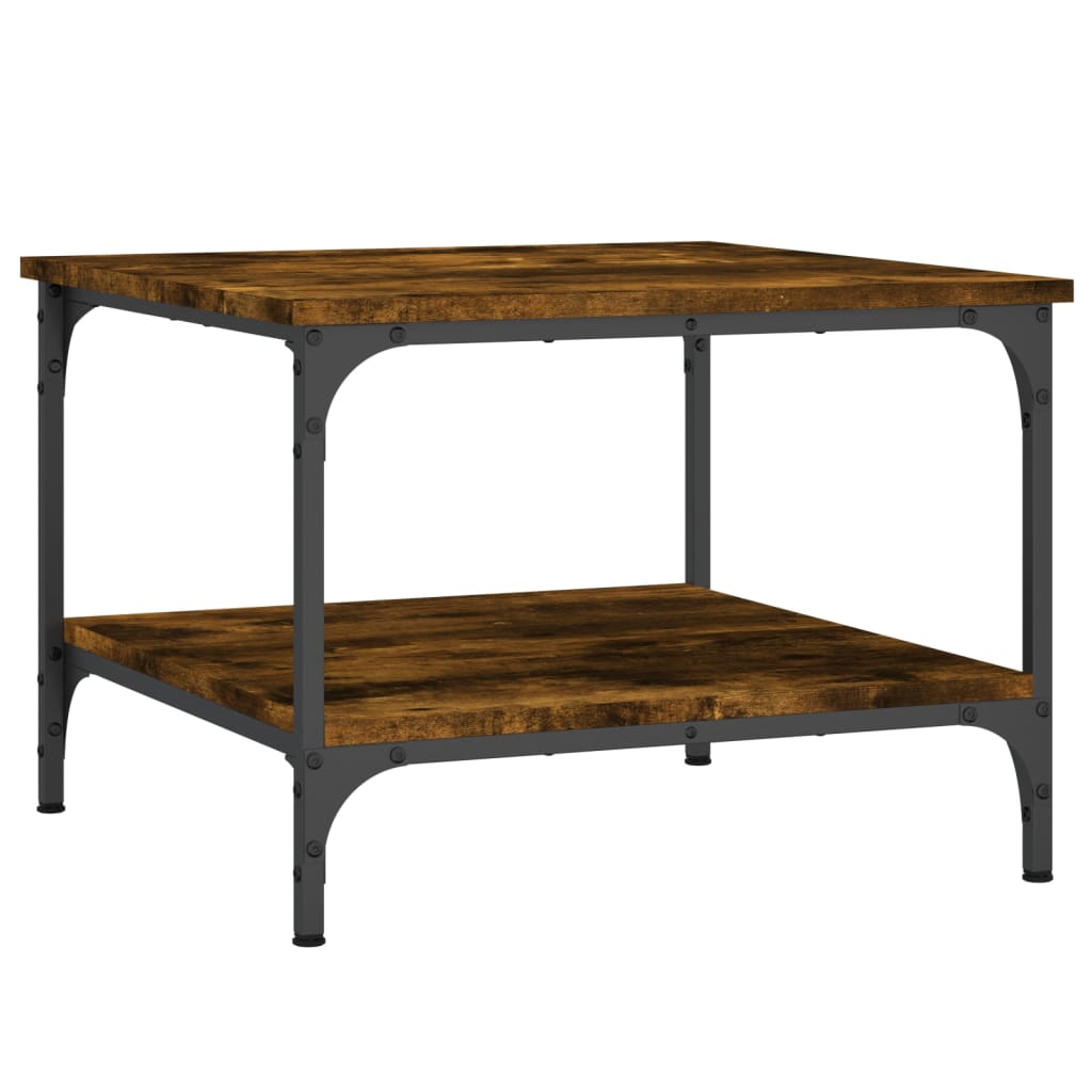 Table basse chêne fumé 55x55x40 cm bois d'ingénierie - XIOS