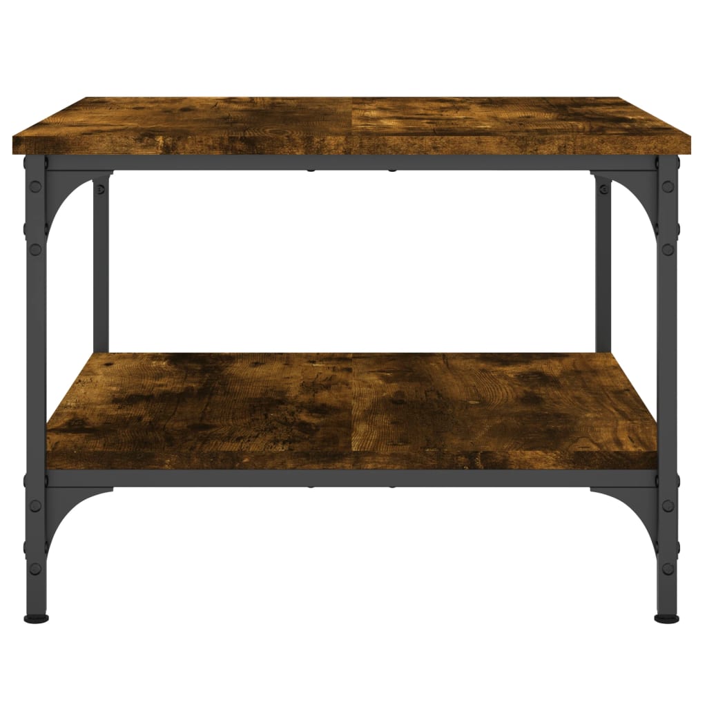 Table basse chêne fumé 55x55x40 cm bois d'ingénierie - XIOS