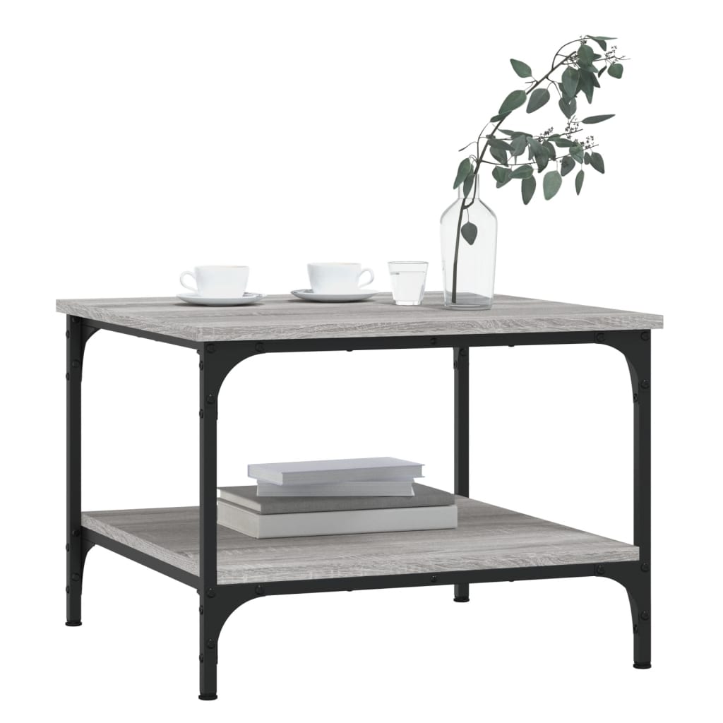 Table basse sonoma gris 55x55x40 cm bois d'ingénierie - XIOS