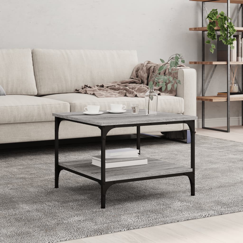 Table basse sonoma gris 55x55x40 cm bois d'ingénierie - XIOS