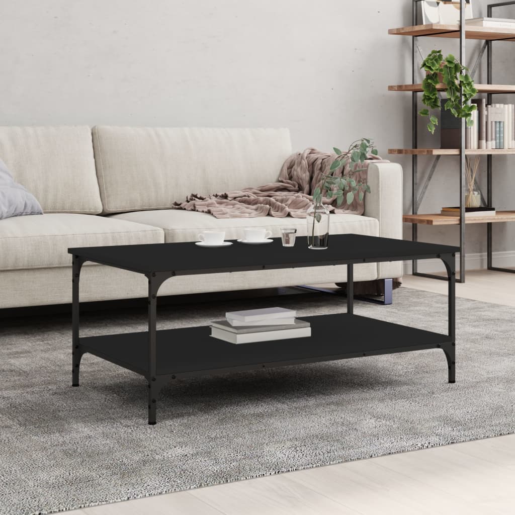 Table basse noir 100x55x40 cm bois d'ingénierie - XIOS