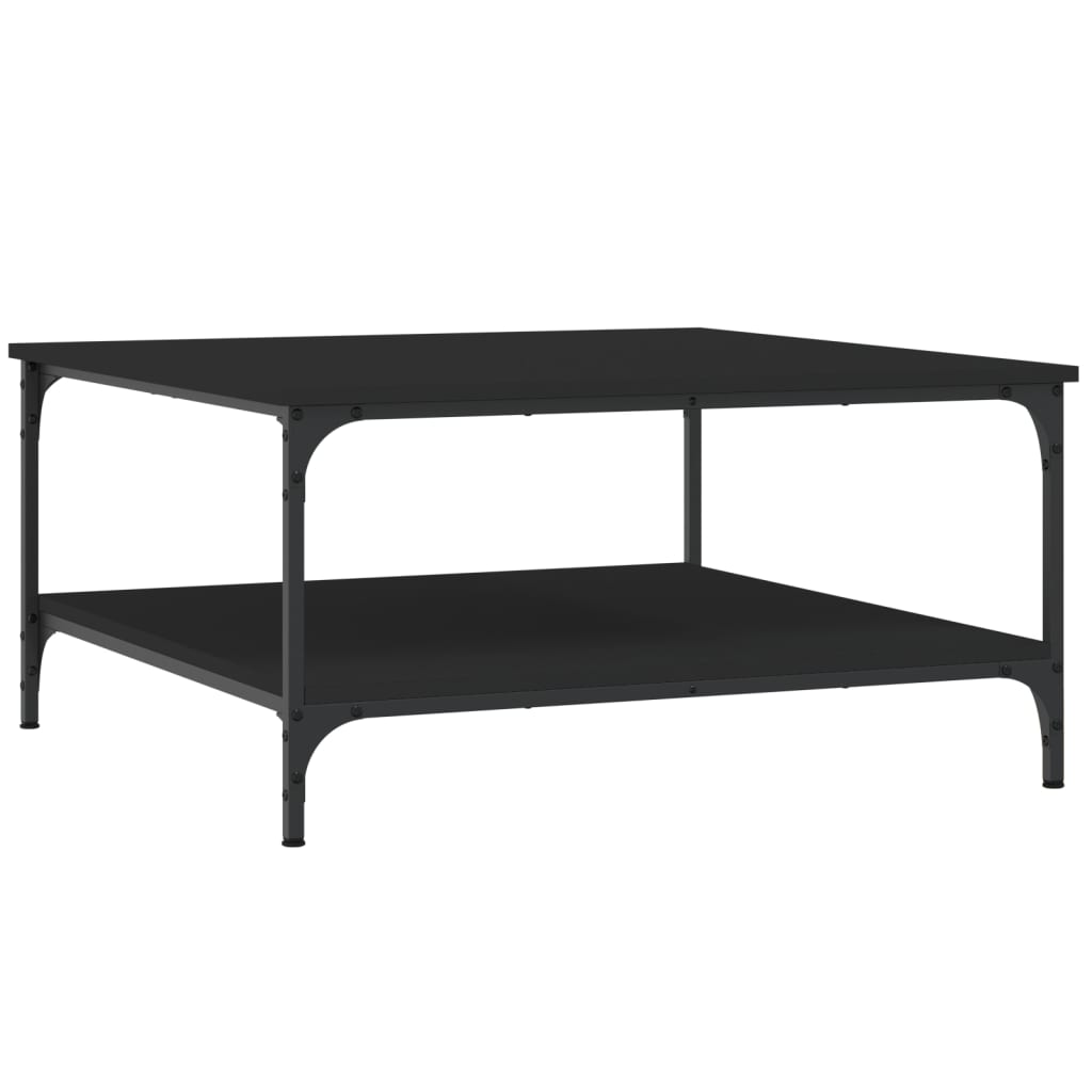 Table basse noir 80x80x40 cm bois d'ingénierie - XIOS