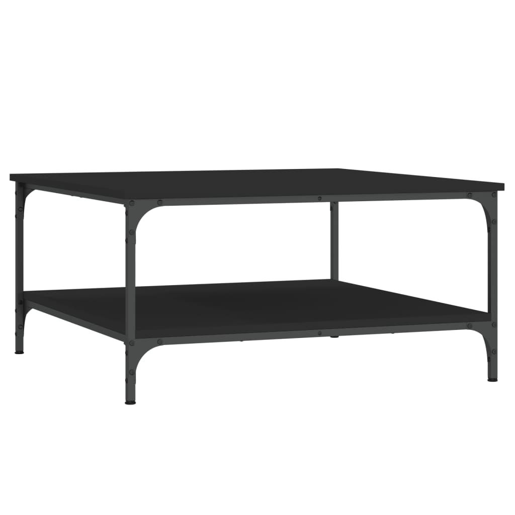 Table basse noir 80x80x40 cm bois d'ingénierie - XIOS