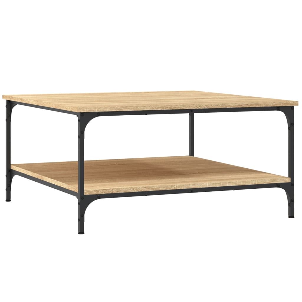 Table basse chêne sonoma 80x80x40 cm bois d'ingénierie - XIOS