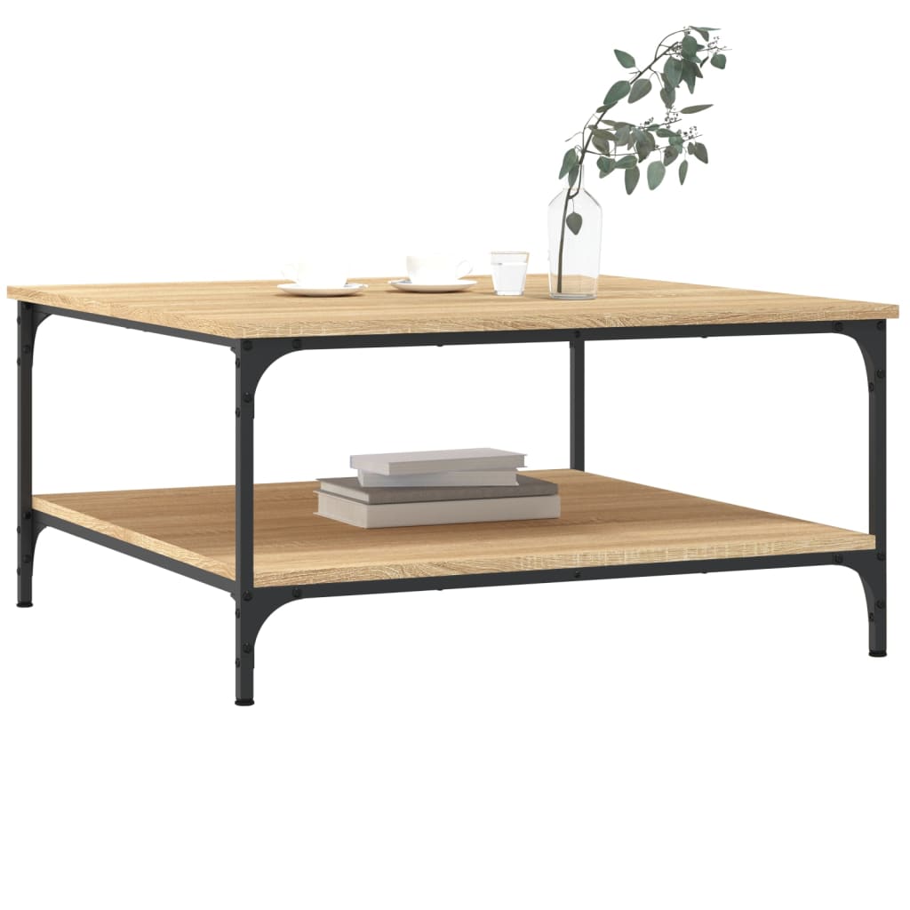 Table basse chêne sonoma 80x80x40 cm bois d'ingénierie - XIOS