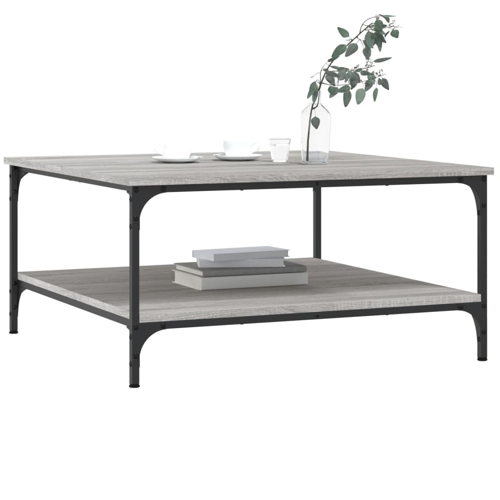 Table basse sonoma gris 80x80x40 cm bois d'ingénierie - XIOS