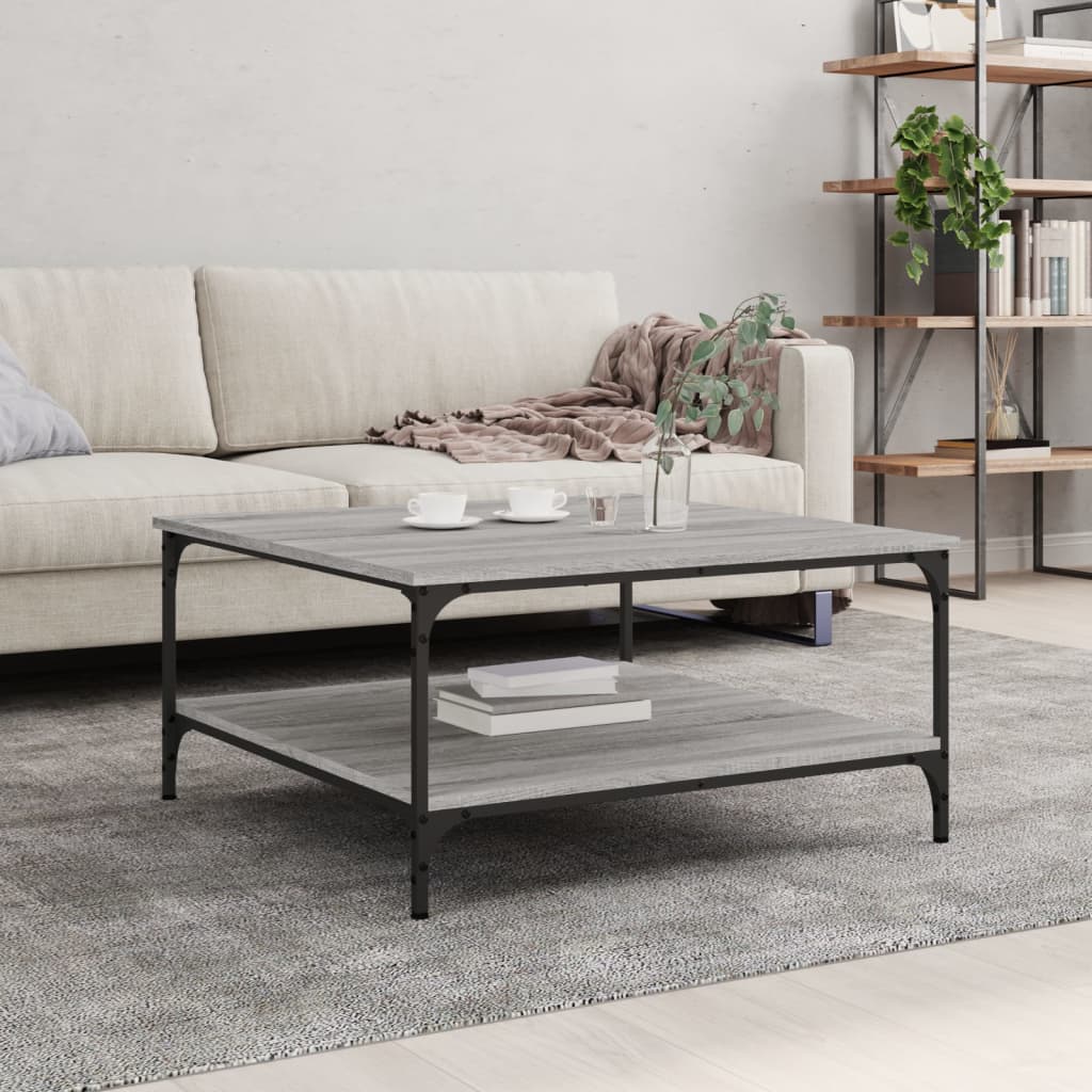 Table basse sonoma gris 80x80x40 cm bois d'ingénierie - XIOS