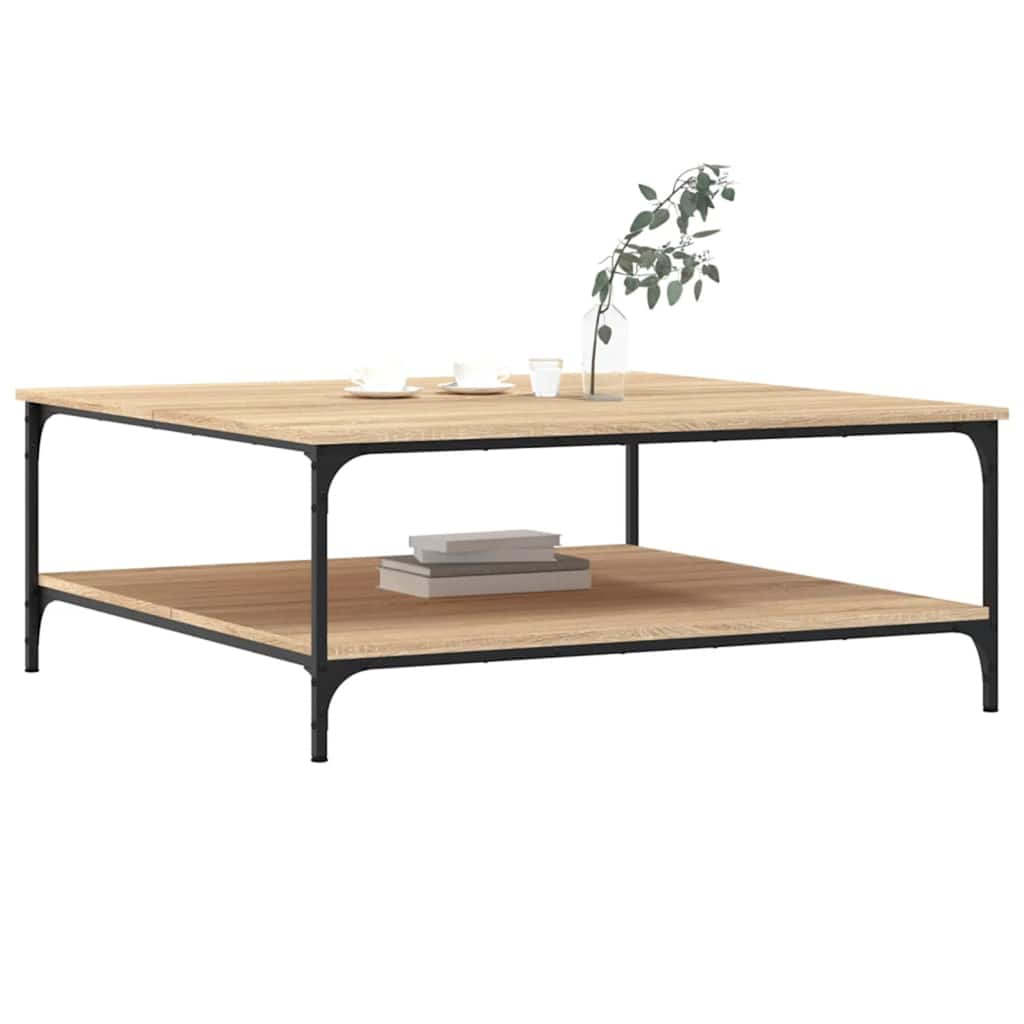 Table basse chêne sonoma 100x100x40 cm bois d'ingénierie XIOS