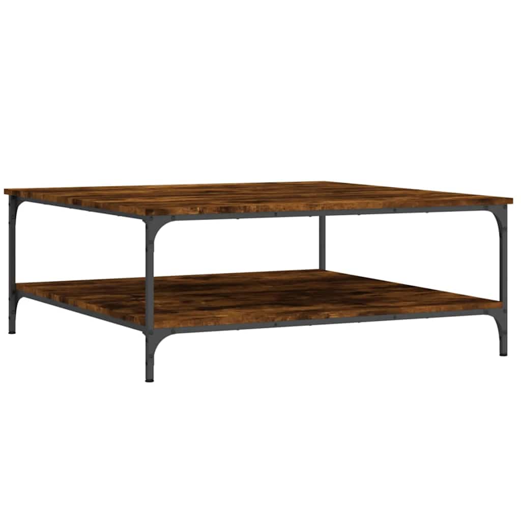 Table basse chêne fumé 100x100x40 cm bois d'ingénierie - XIOS