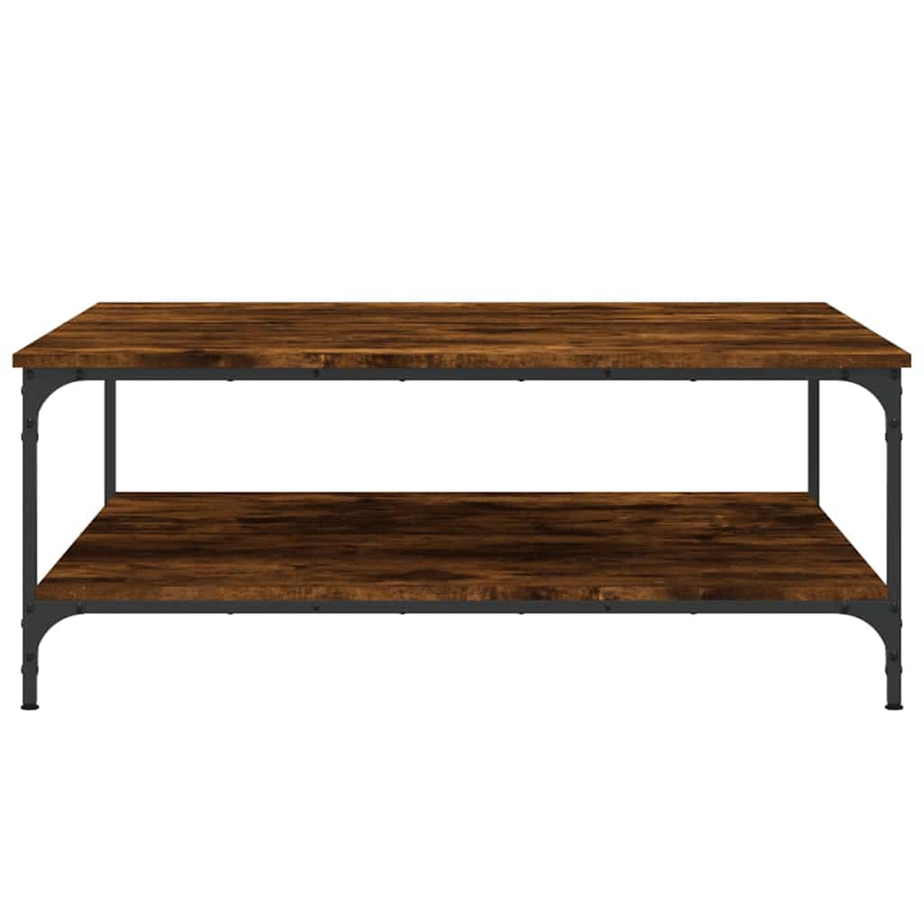 Table basse chêne fumé 100x100x40 cm bois d'ingénierie - XIOS