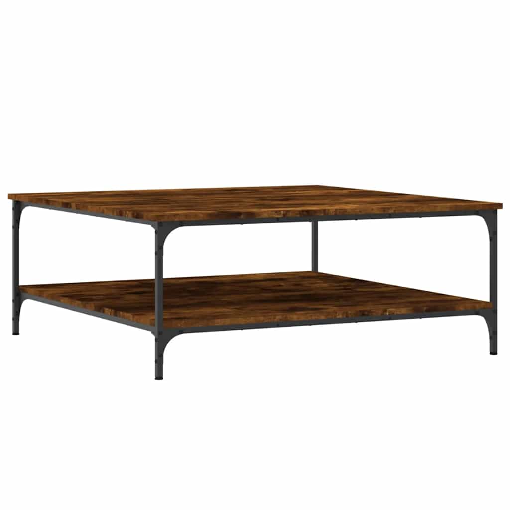Table basse chêne fumé 100x100x40 cm bois d'ingénierie - XIOS