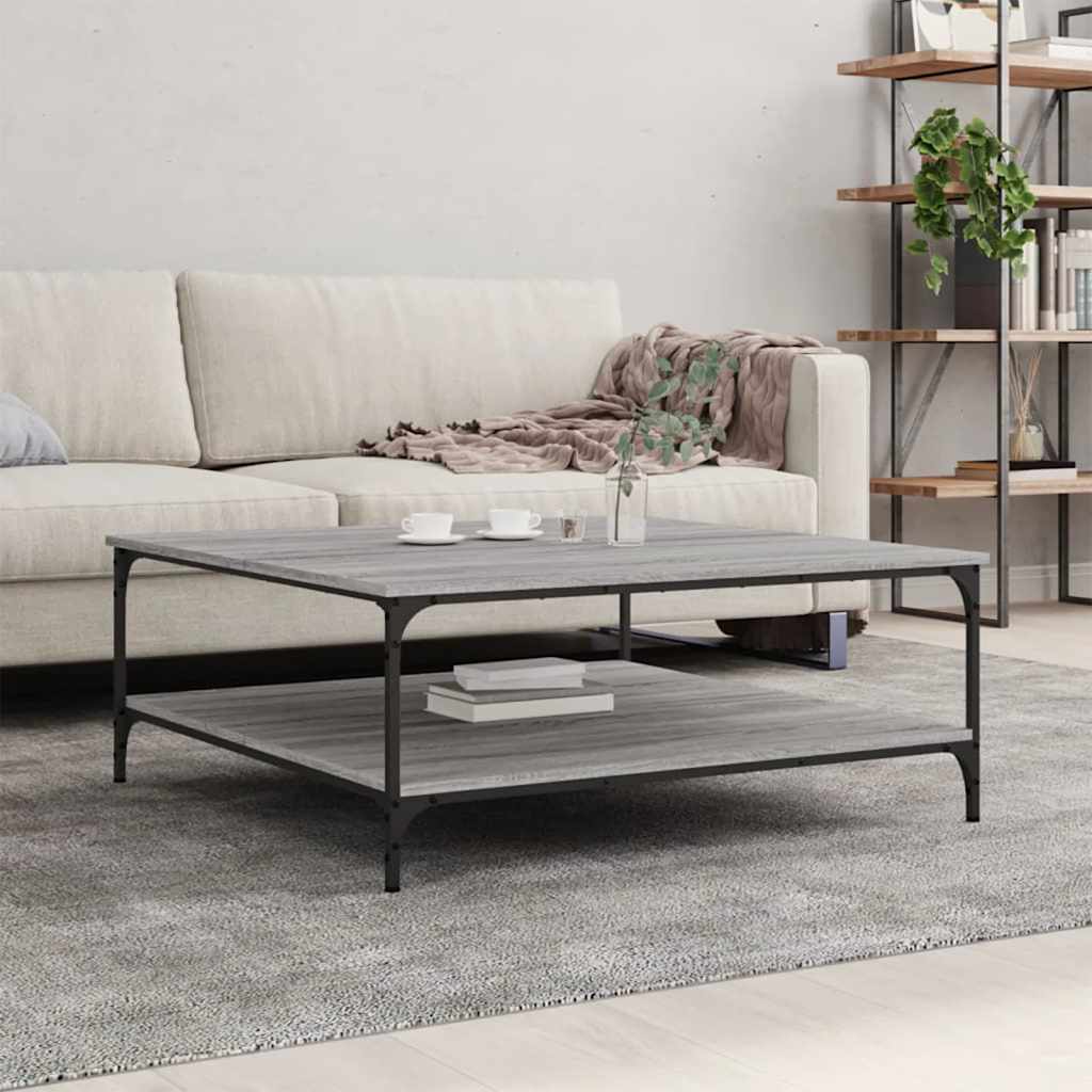 Table basse sonoma gris 100x100x40 cm bois d'ingénierie - XIOS