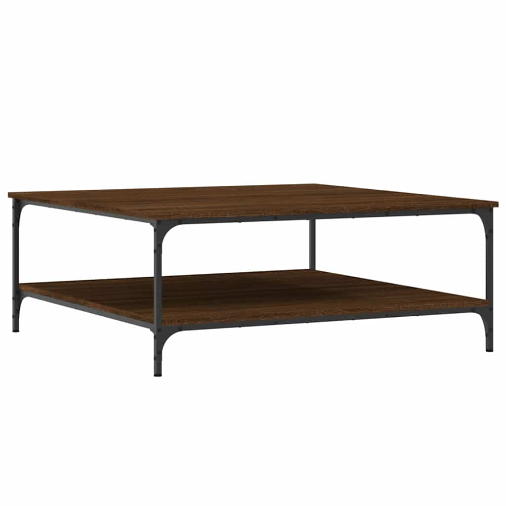Table basse chêne marron 100x100x40 cm bois d'ingénierie - XIOS