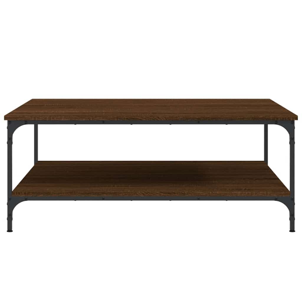 Table basse chêne marron 100x100x40 cm bois d'ingénierie - XIOS