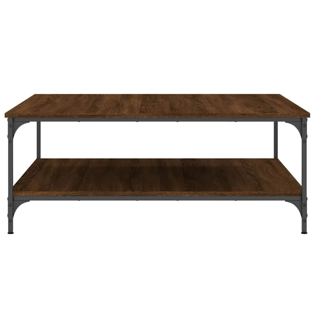 Table basse chêne marron 100x100x40 cm bois d'ingénierie - XIOS