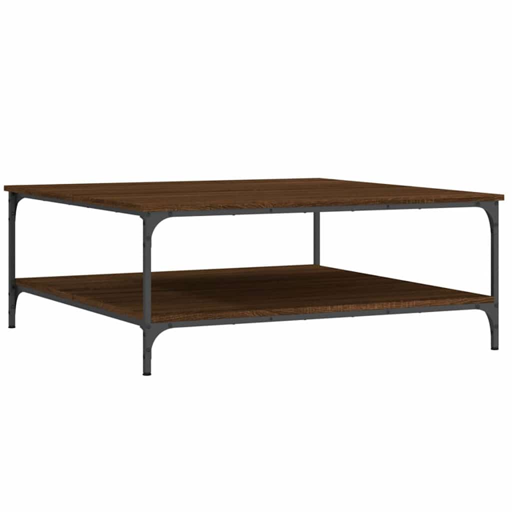 Table basse chêne marron 100x100x40 cm bois d'ingénierie - XIOS