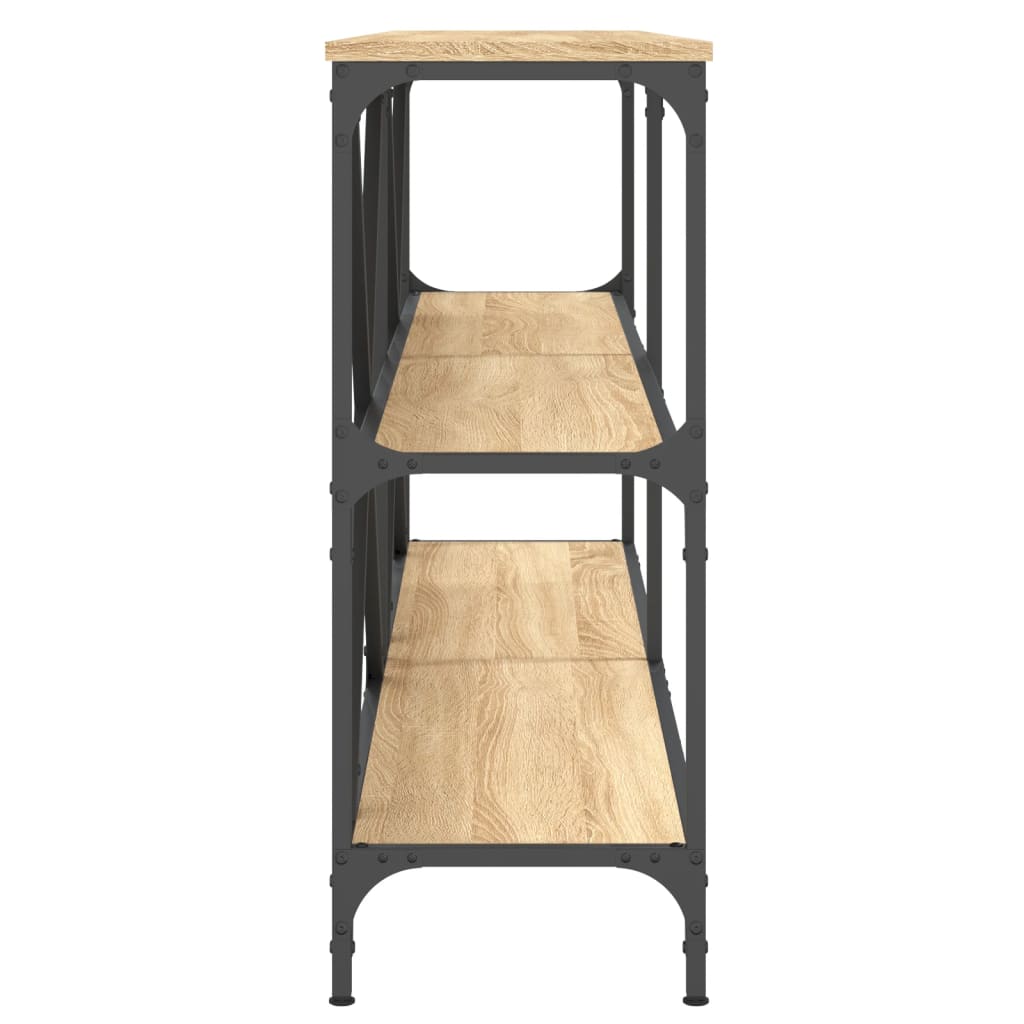 Table console chêne sonoma 160x30x75cm bois d'ingénierie et fer - XIOS