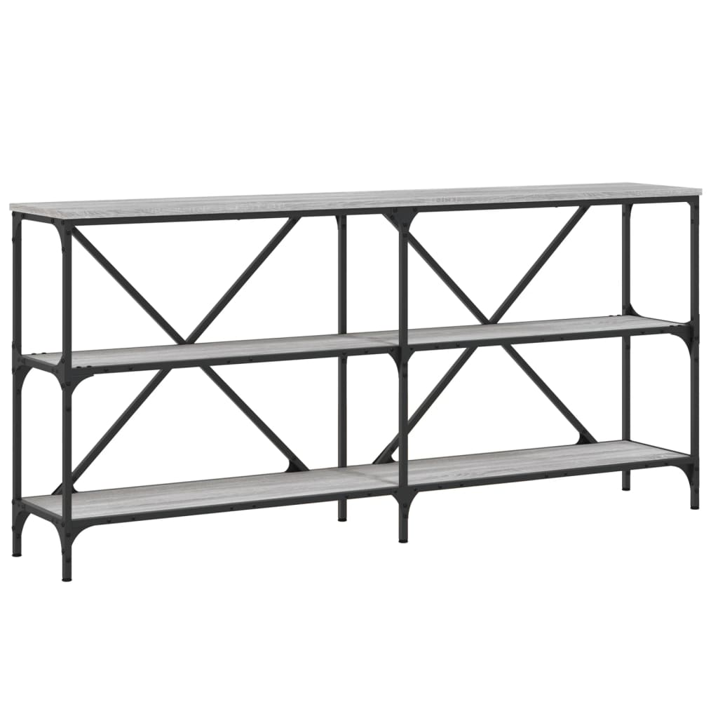 Table console sonoma gris 160x30x75 cm bois d'ingénierie et fer - XIOS