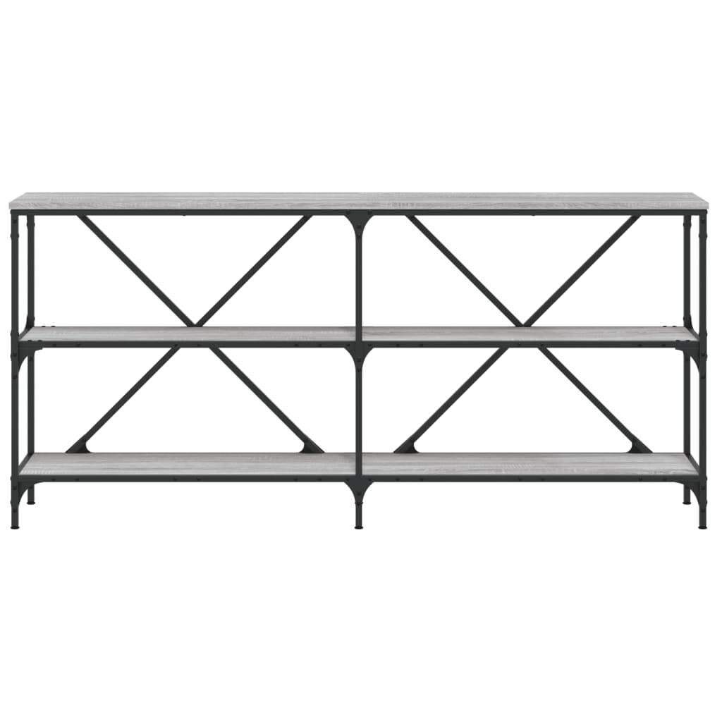 Table console sonoma gris 160x30x75 cm bois d'ingénierie et fer - XIOS