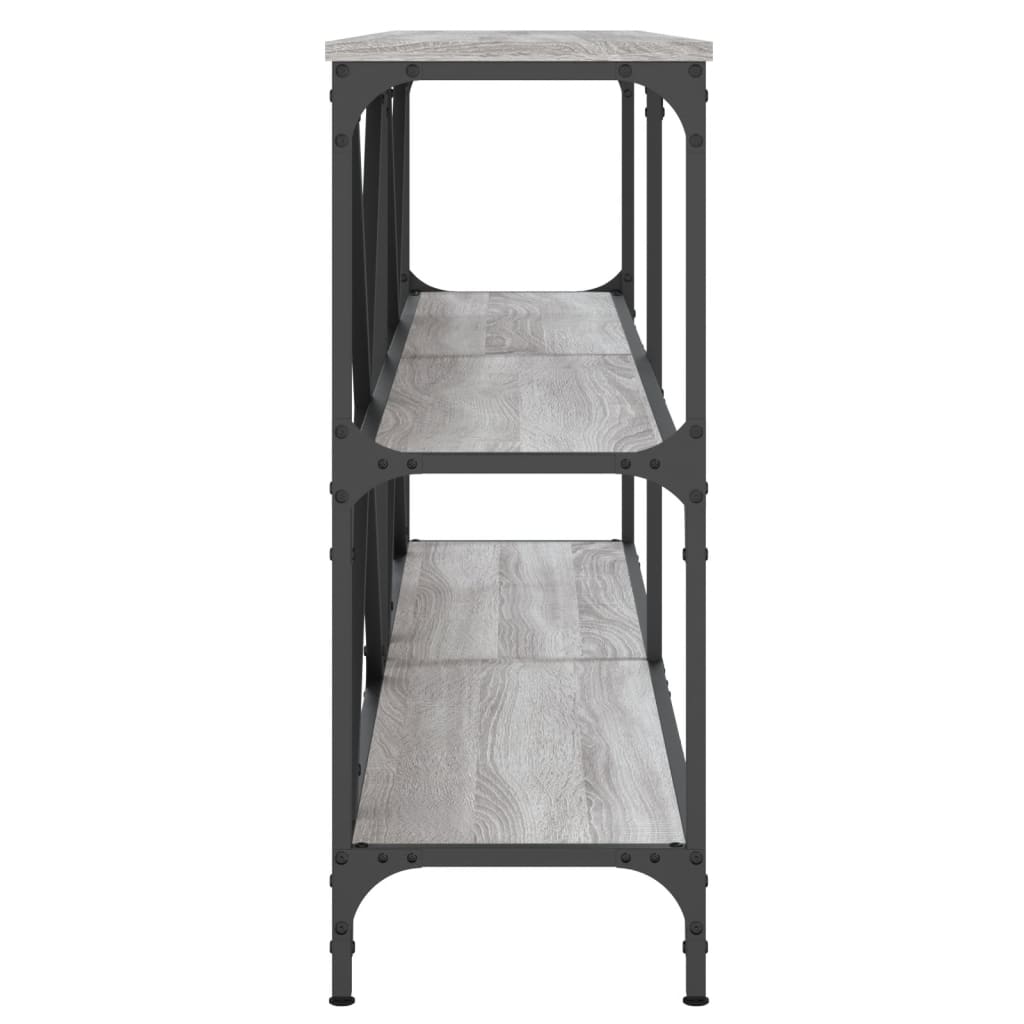 Table console sonoma gris 160x30x75 cm bois d'ingénierie et fer - XIOS