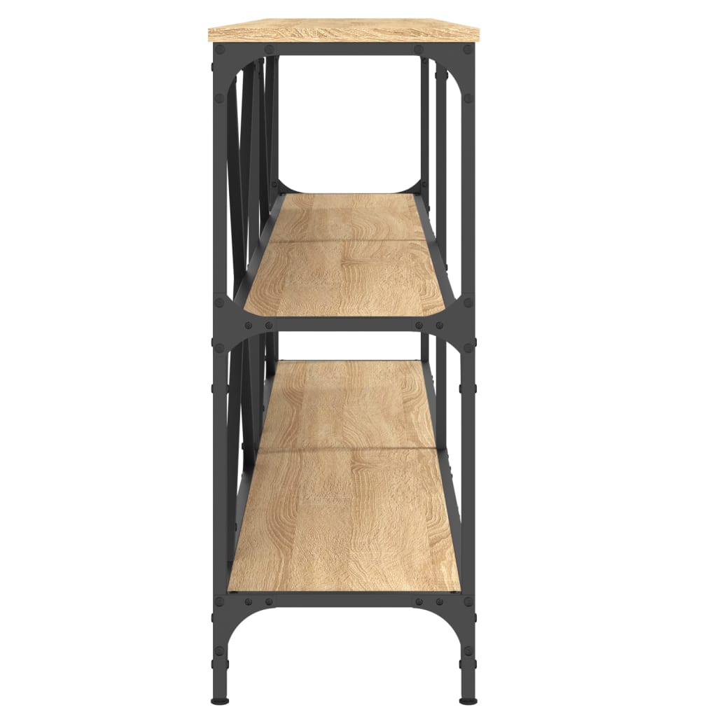 Table console chêne sonoma 180x30x75cm bois d'ingénierie et fer - XIOS