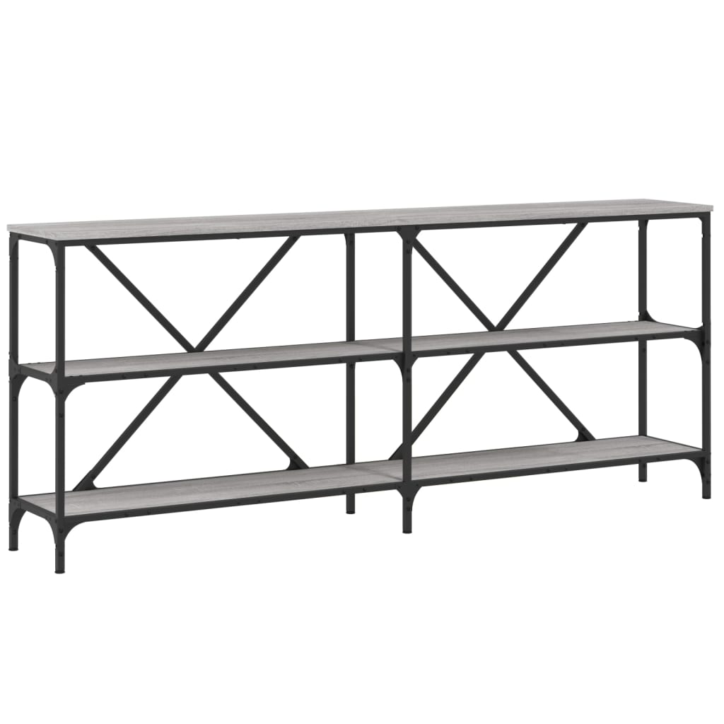 Table console sonoma gris 180x30x75 cm bois d'ingénierie et fer - XIOS