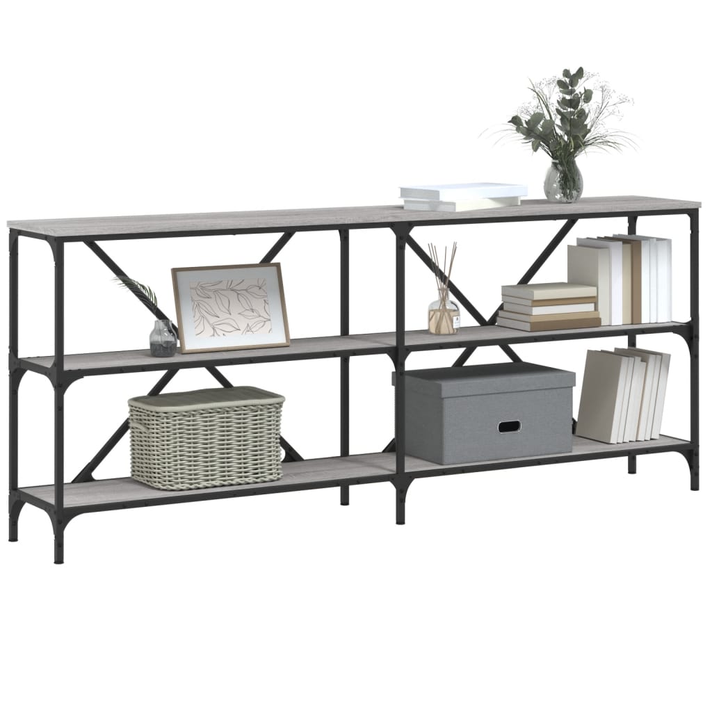Table console sonoma gris 180x30x75 cm bois d'ingénierie et fer - XIOS