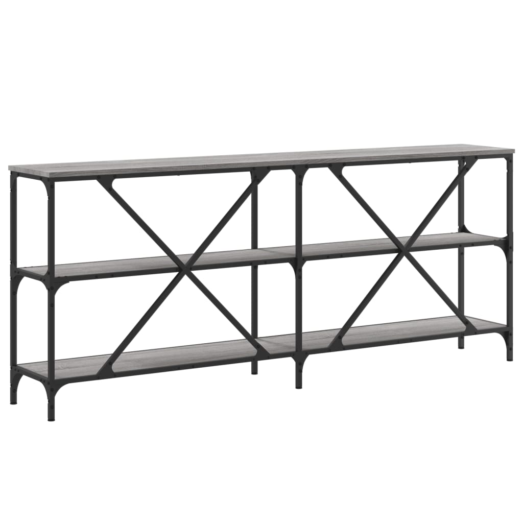 Table console sonoma gris 180x30x75 cm bois d'ingénierie et fer - XIOS
