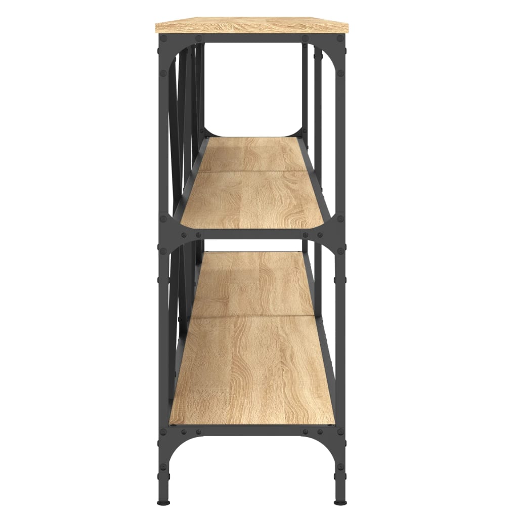 Table console chêne sonoma 200x30x75cm bois d'ingénierie et fer - XIOS