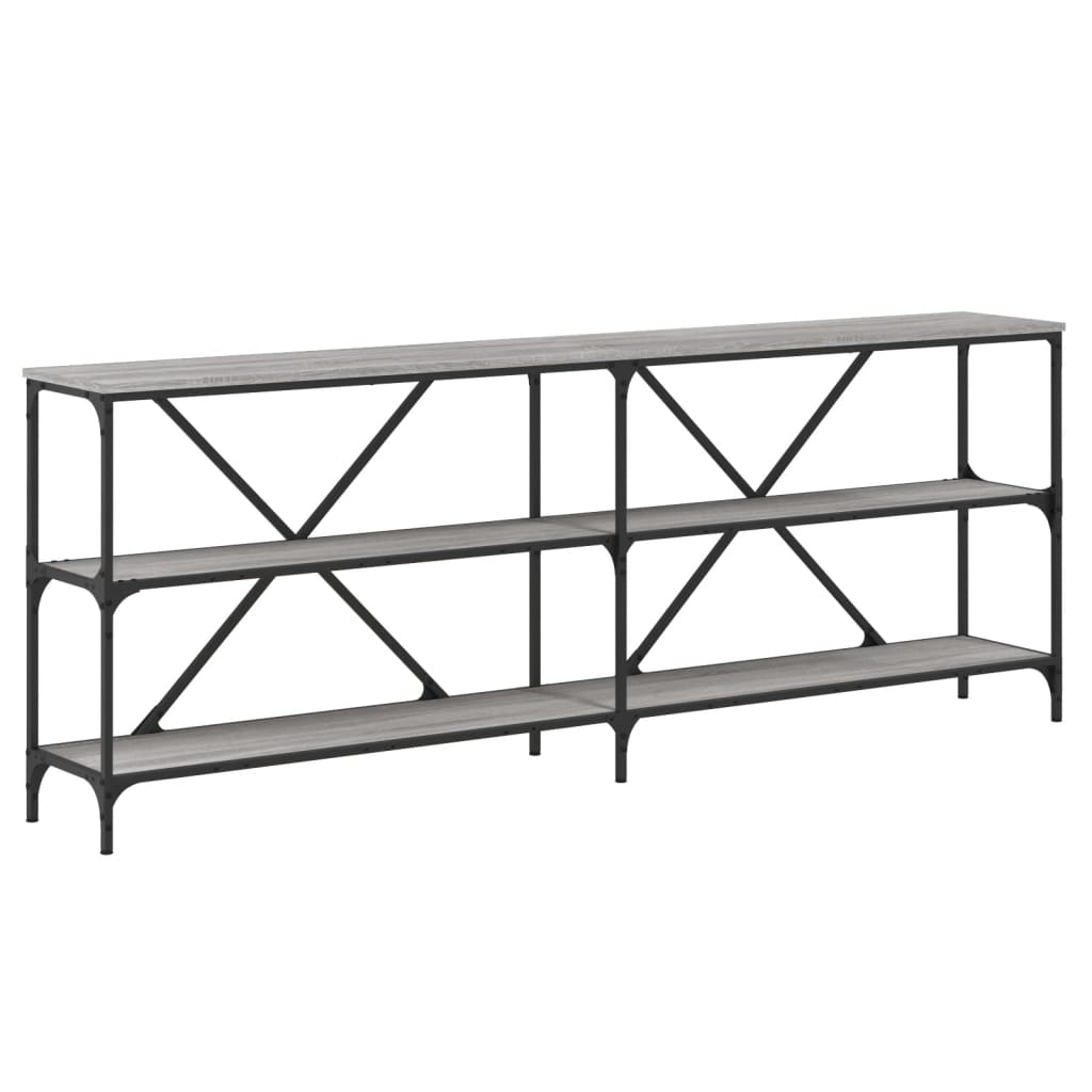 Table console sonoma gris 200x30x75 cm bois d'ingénierie et fer - XIOS