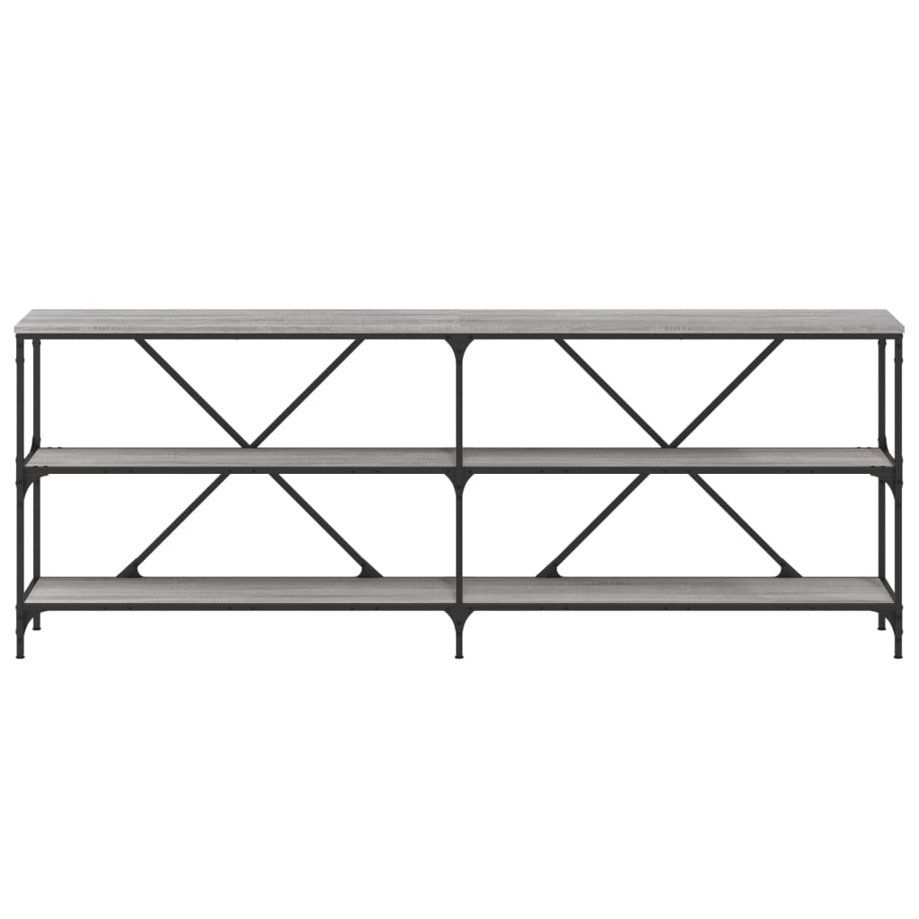 Table console sonoma gris 200x30x75 cm bois d'ingénierie et fer - XIOS