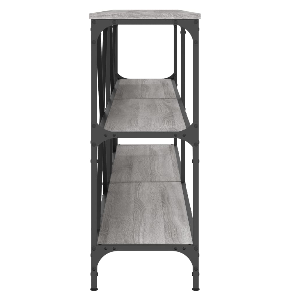 Table console sonoma gris 200x30x75 cm bois d'ingénierie et fer - XIOS