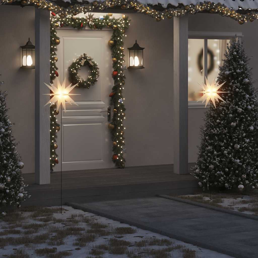 Lumières de Noël avec piquets 3 pcs LED pliable blanc 57 cm - XIOS