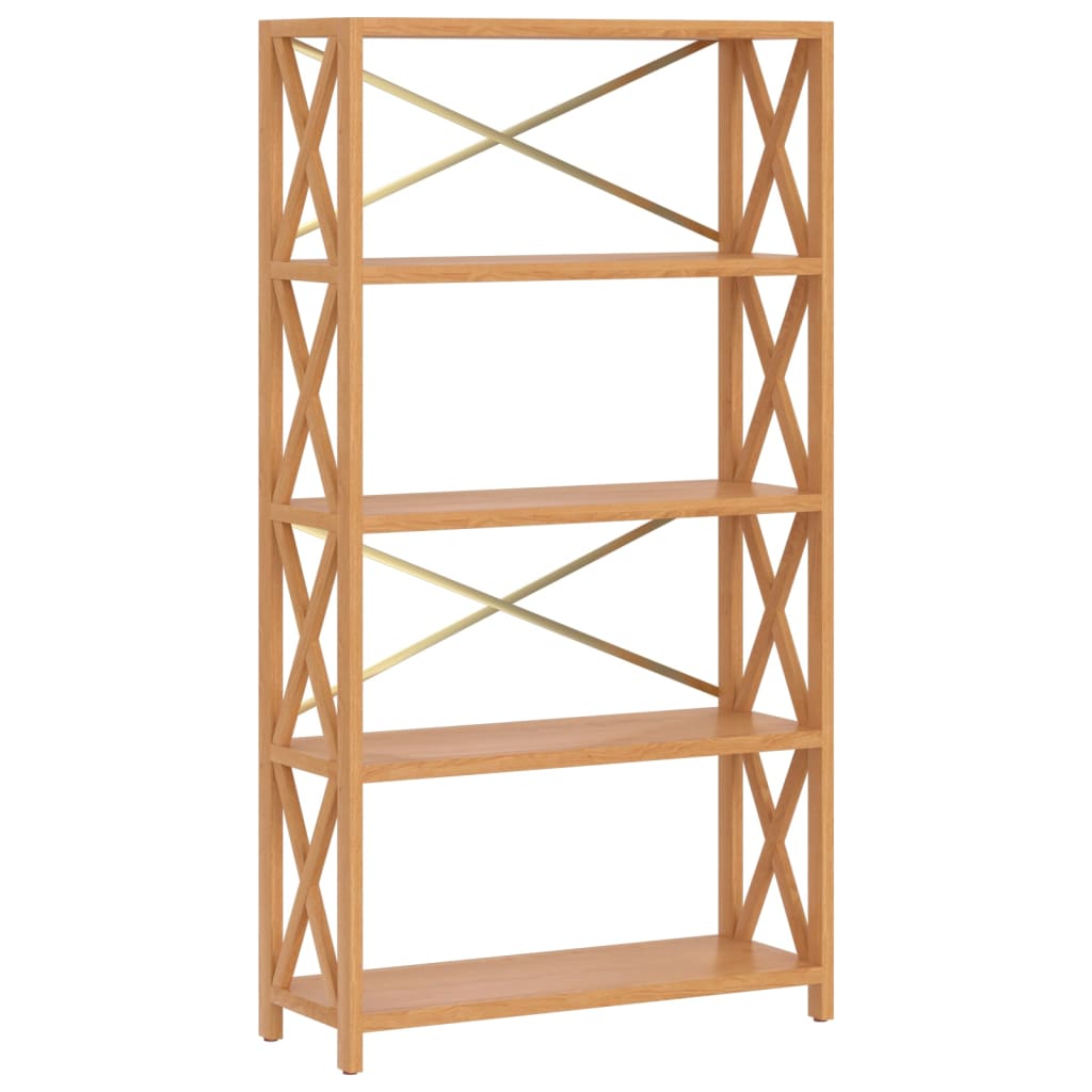 Étagère à 5 niveaux 80x30x146 cm bois de chêne massif - XIOS