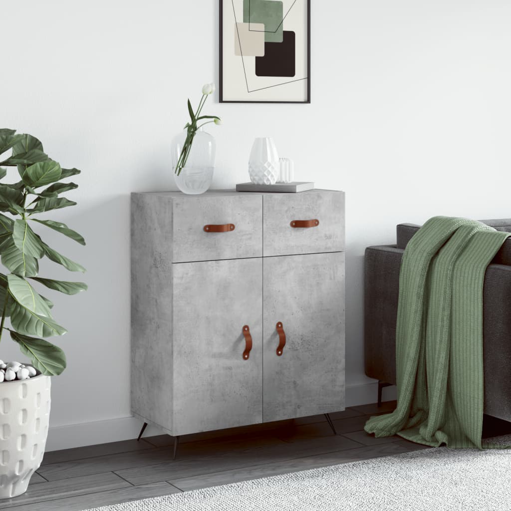 Buffet gris béton 69,5x34x90 cm bois d'ingénierie - XIOS