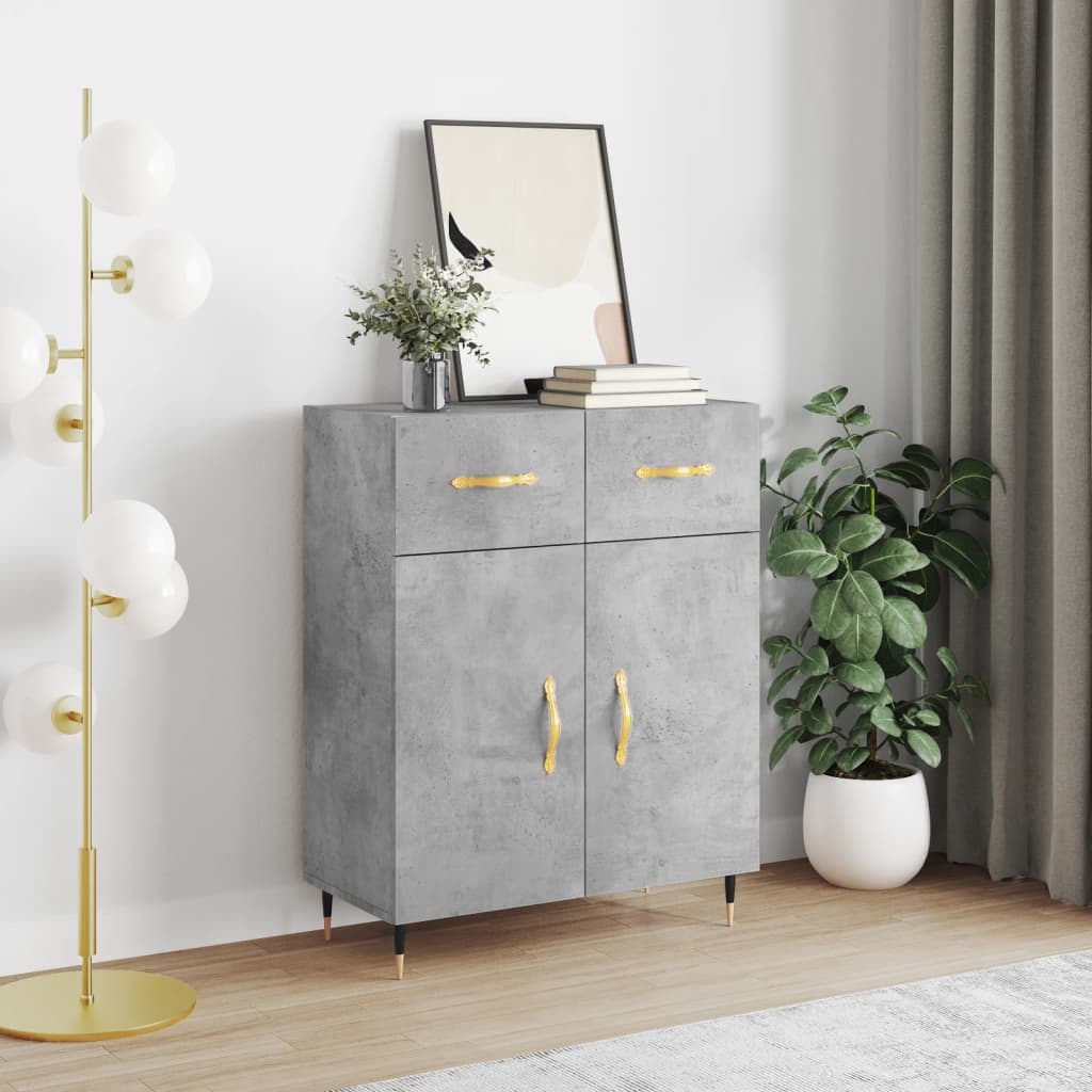Buffet gris béton 69,5x34x90 cm bois d'ingénierie - XIOS