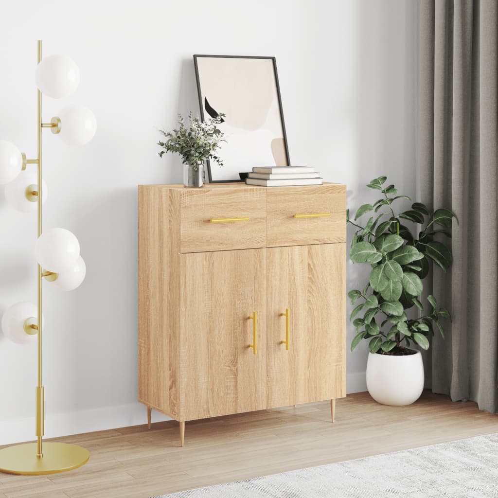 Buffet chêne sonoma 69,5x34x90 cm bois d'ingénierie - XIOS