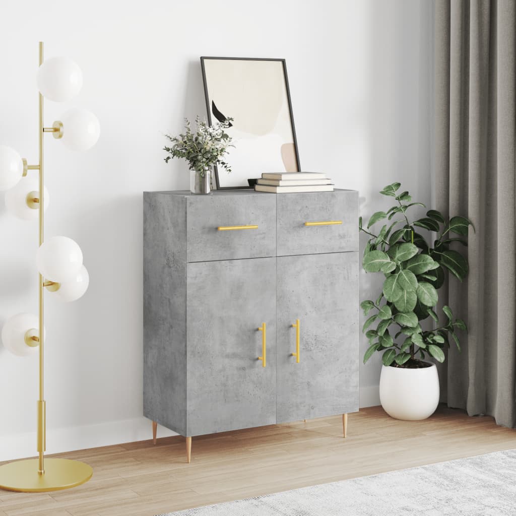 Buffet gris béton 69,5x34x90 cm bois d'ingénierie - XIOS