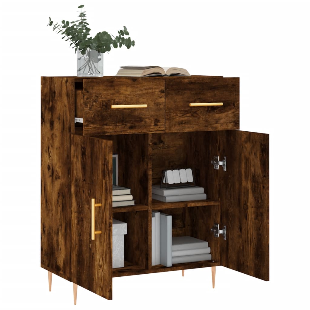 Buffet chêne fumé 69,5x34x90 cm bois d'ingénierie - XIOS