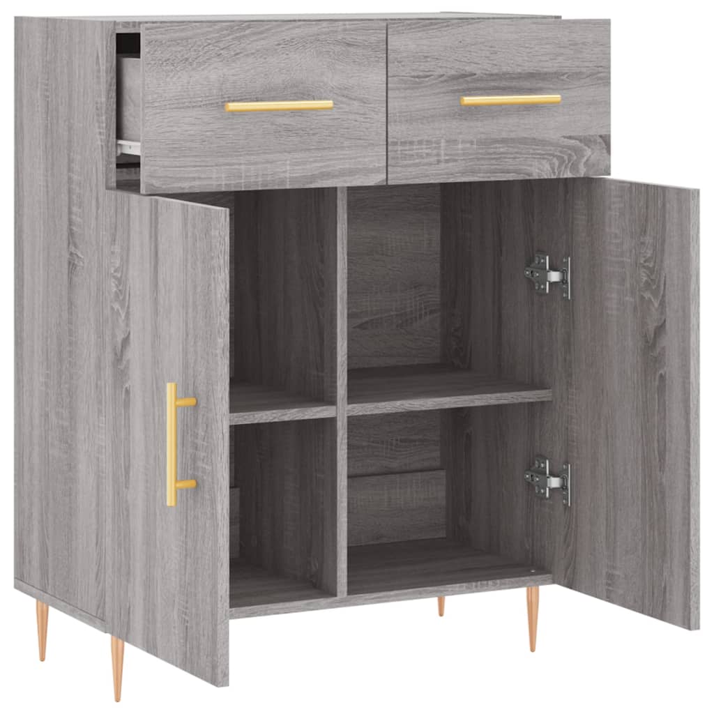 Buffet sonoma gris 69,5x34x90 cm bois d'ingénierie - XIOS