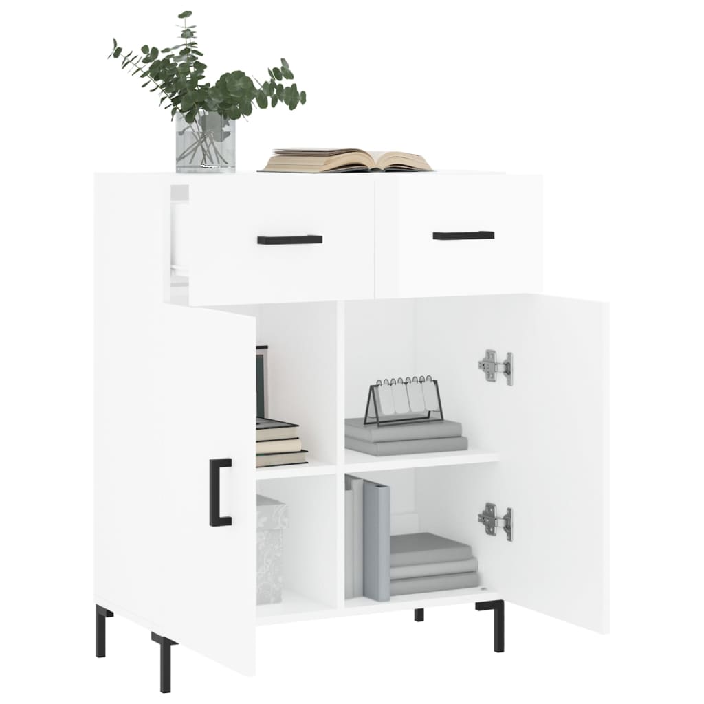 Buffet Blanc brillant 69,5x34x90 cm Bois d'ingénierie - XIOS