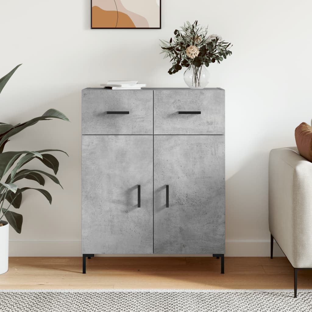 Buffet gris béton 69,5x34x90 cm bois d'ingénierie - XIOS