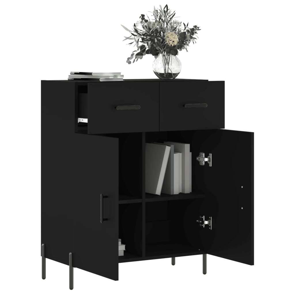 Buffet noir 69,5x34x90 cm bois d'ingénierie Buffets & bahuts vidaXL