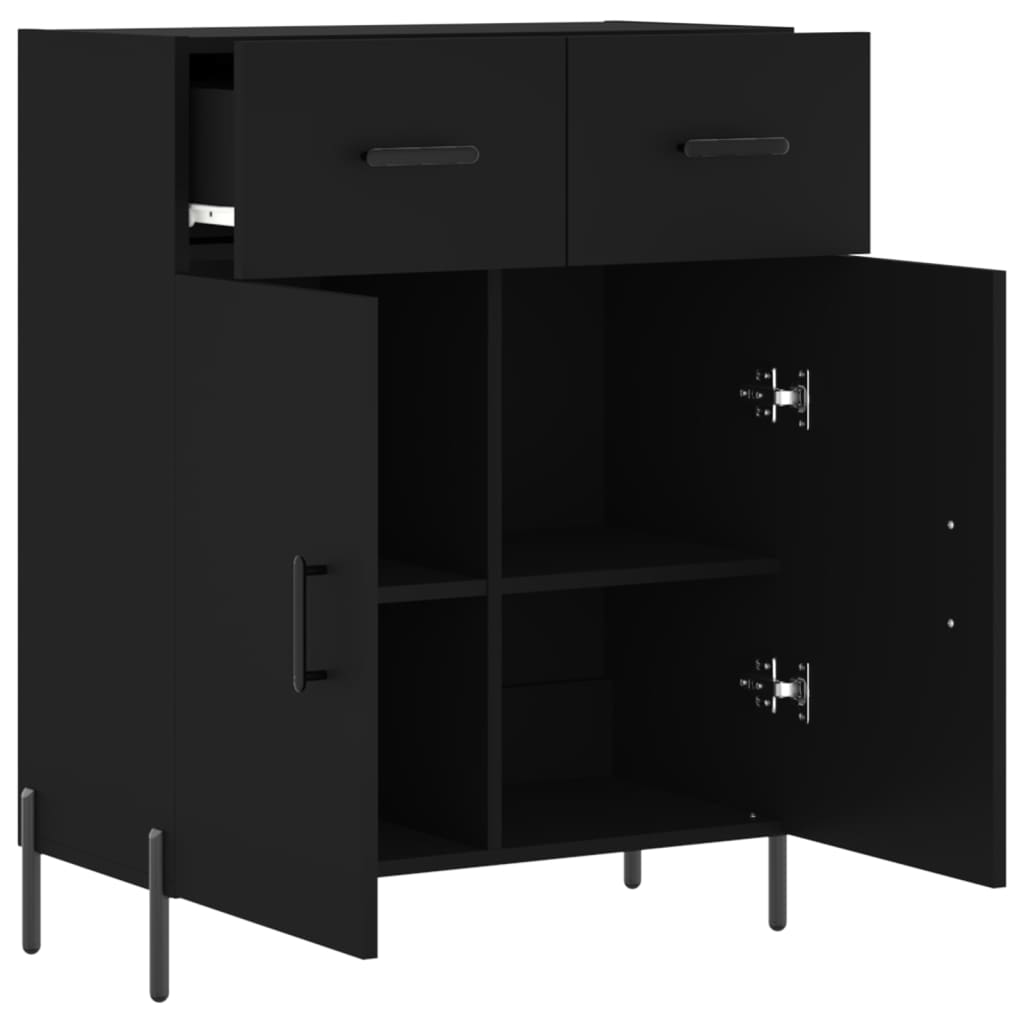 Buffet noir 69,5x34x90 cm bois d'ingénierie Buffets & bahuts vidaXL