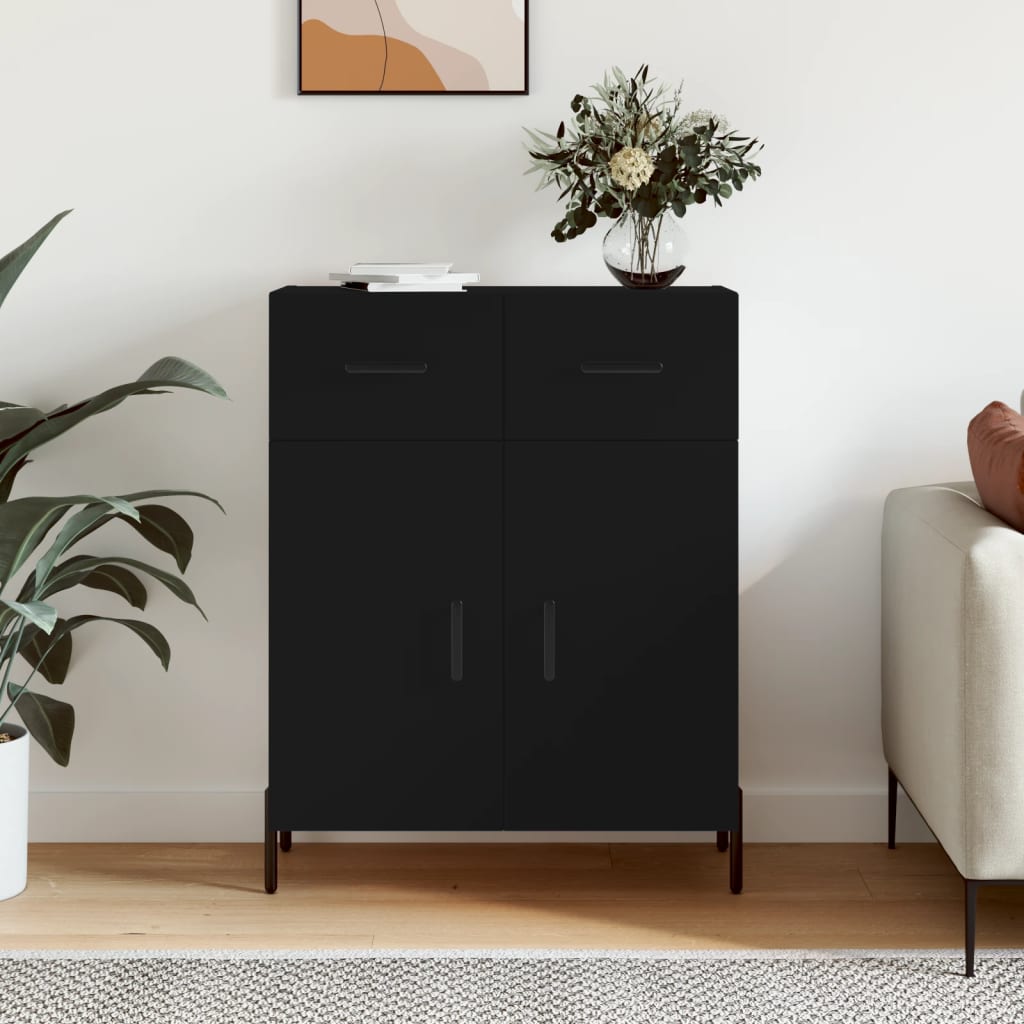 Buffet noir 69,5x34x90 cm bois d'ingénierie Buffets & bahuts vidaXL
