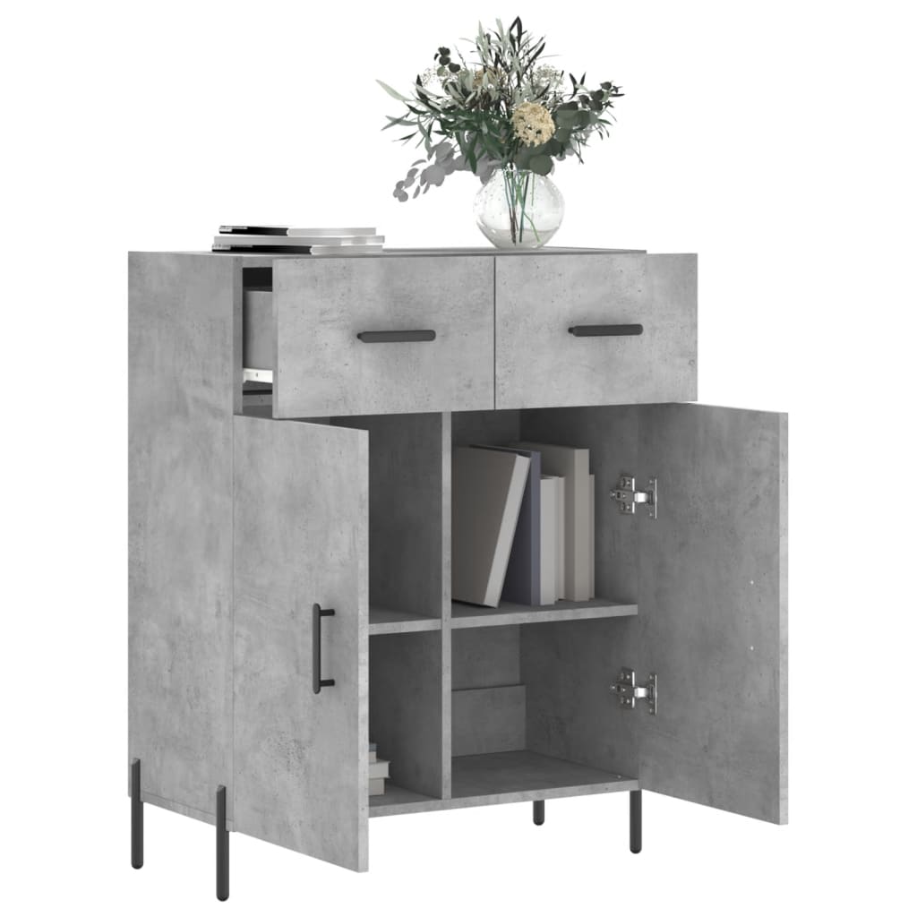 Buffet gris béton 69,5x34x90 cm bois d'ingénierie - XIOS