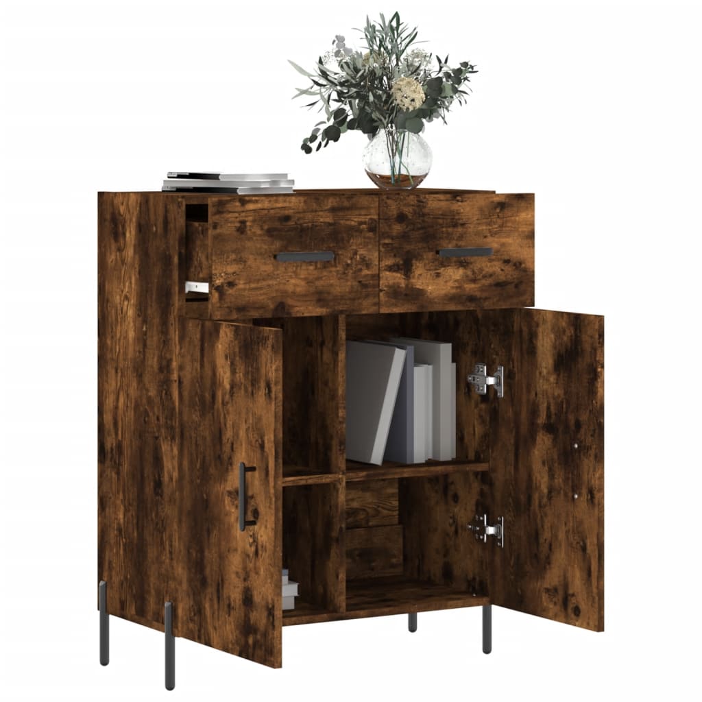 Buffet chêne fumé 69,5x34x90 cm bois d'ingénierie - XIOS