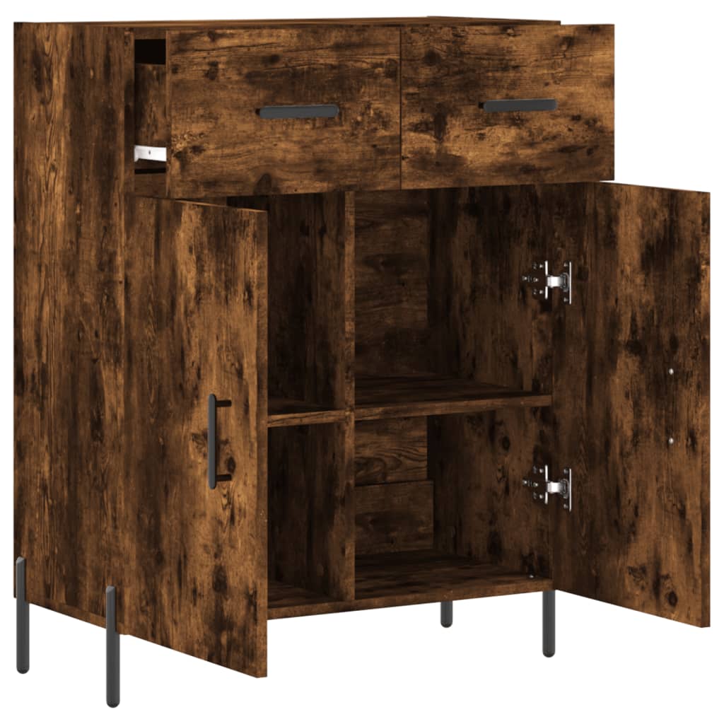 Buffet chêne fumé 69,5x34x90 cm bois d'ingénierie - XIOS
